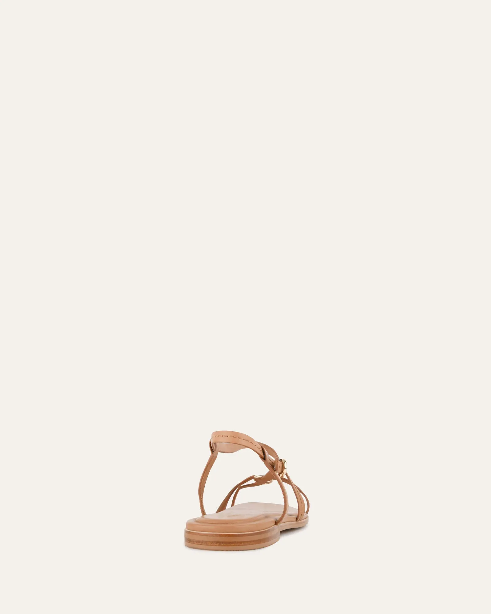 SANDALES PLATES ADDI EN CUIR TOFFEE