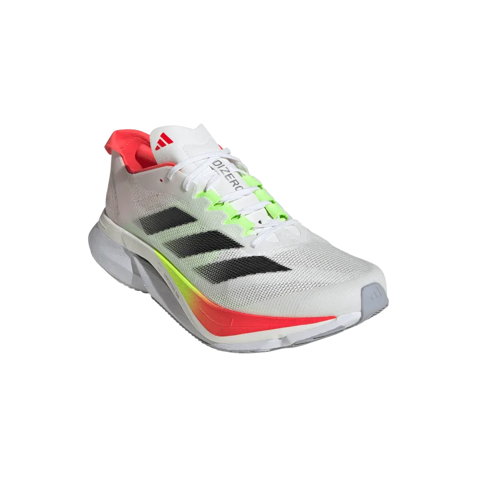 Adidas Chaussures de Course Boston 12 pour Homme en FTWR Blanc/Noir Nucléaire/Rouge Lucide SS25