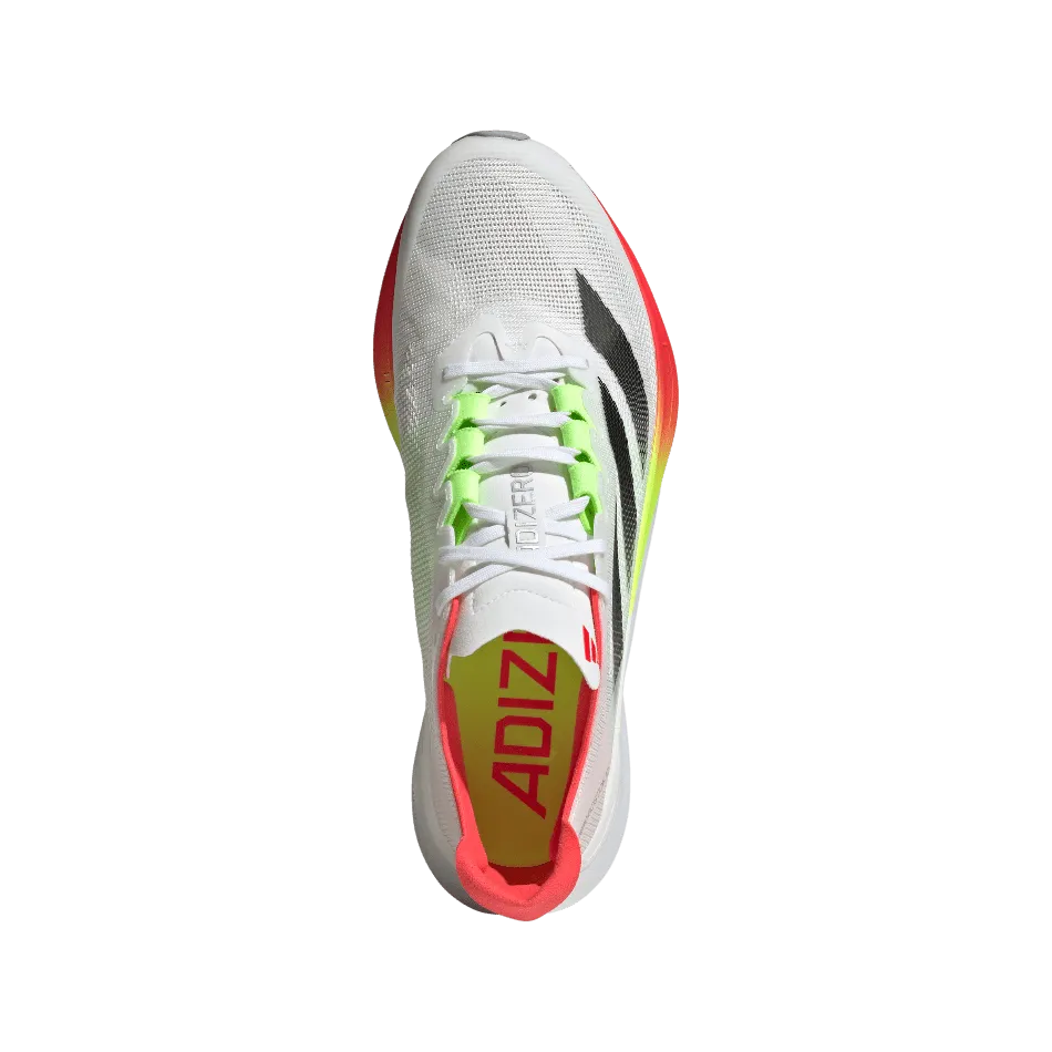 Adidas Chaussures de Course Boston 12 pour Homme en FTWR Blanc/Noir Nucléaire/Rouge Lucide SS25