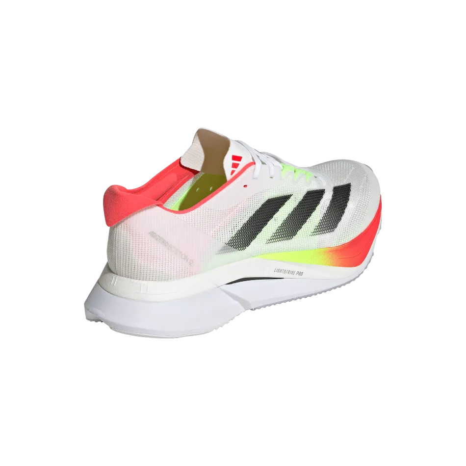 Adidas Chaussures de Course Boston 12 pour Homme en FTWR Blanc/Noir Nucléaire/Rouge Lucide SS25