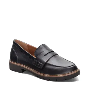 Aetrex Mocassin en cuir Collette pour femme en noir
