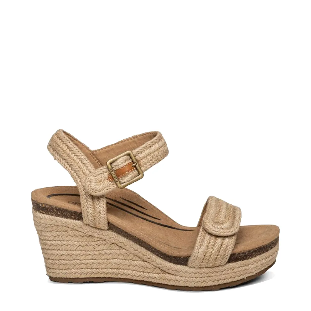 Aetrex Sandale Wedge Espadrille à Lanières Sydney pour Femme en Naturel