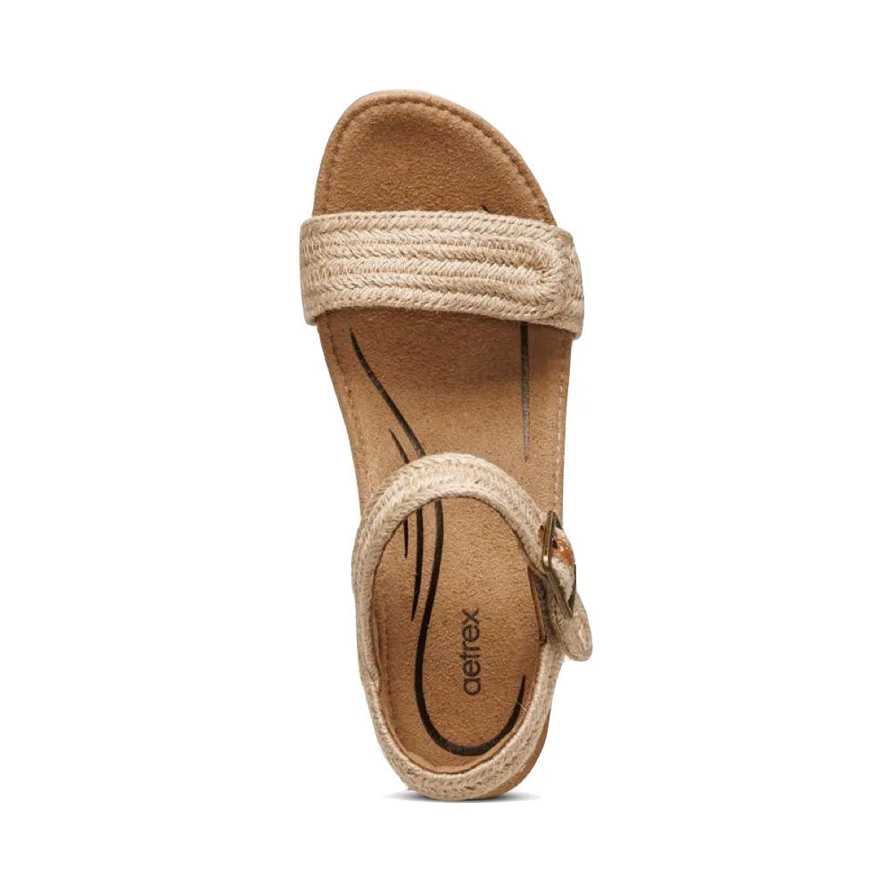 Aetrex Sandale Wedge Espadrille à Lanières Sydney pour Femme en Naturel