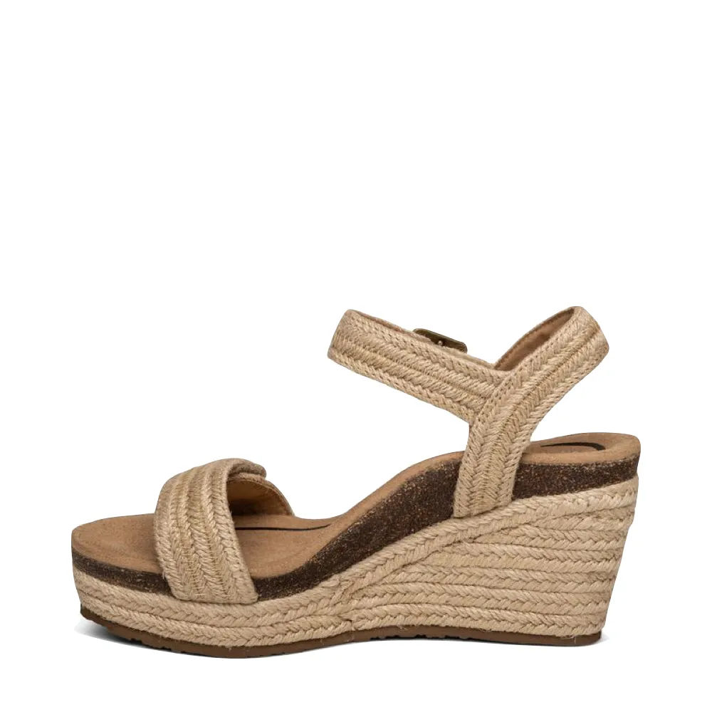 Aetrex Sandale Wedge Espadrille à Lanières Sydney pour Femme en Naturel