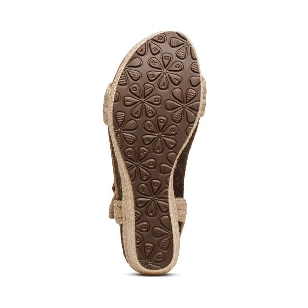 Aetrex Sandale Wedge Espadrille à Lanières Sydney pour Femme en Naturel