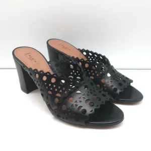 Alaia Mules en Cuir à Découpe Laser Noir Taille 39 Talons Ouverts