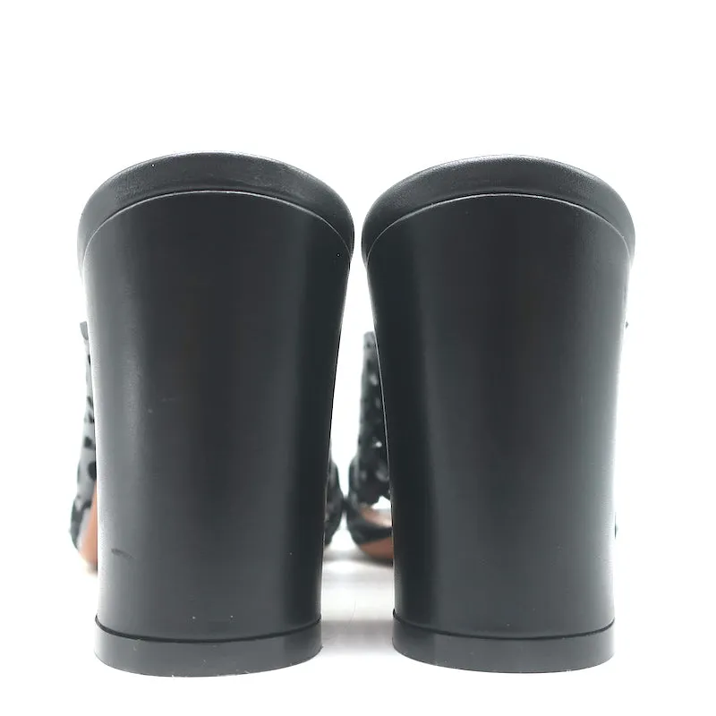 Alaia Mules en Cuir à Découpe Laser Noir Taille 39 Talons Ouverts