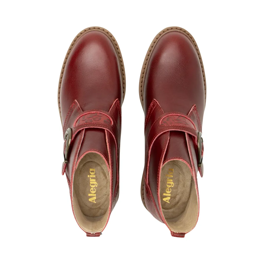 Bottes à talons en cuir Mikki Loretta pour femmes Alegria en rouge