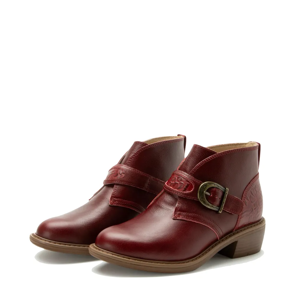 Bottes à talons en cuir Mikki Loretta pour femmes Alegria en rouge