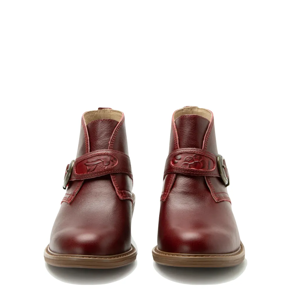 Bottes à talons en cuir Mikki Loretta pour femmes Alegria en rouge