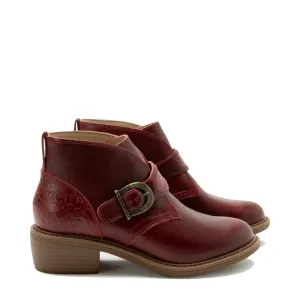 Bottes à talons en cuir Mikki Loretta pour femmes Alegria en rouge