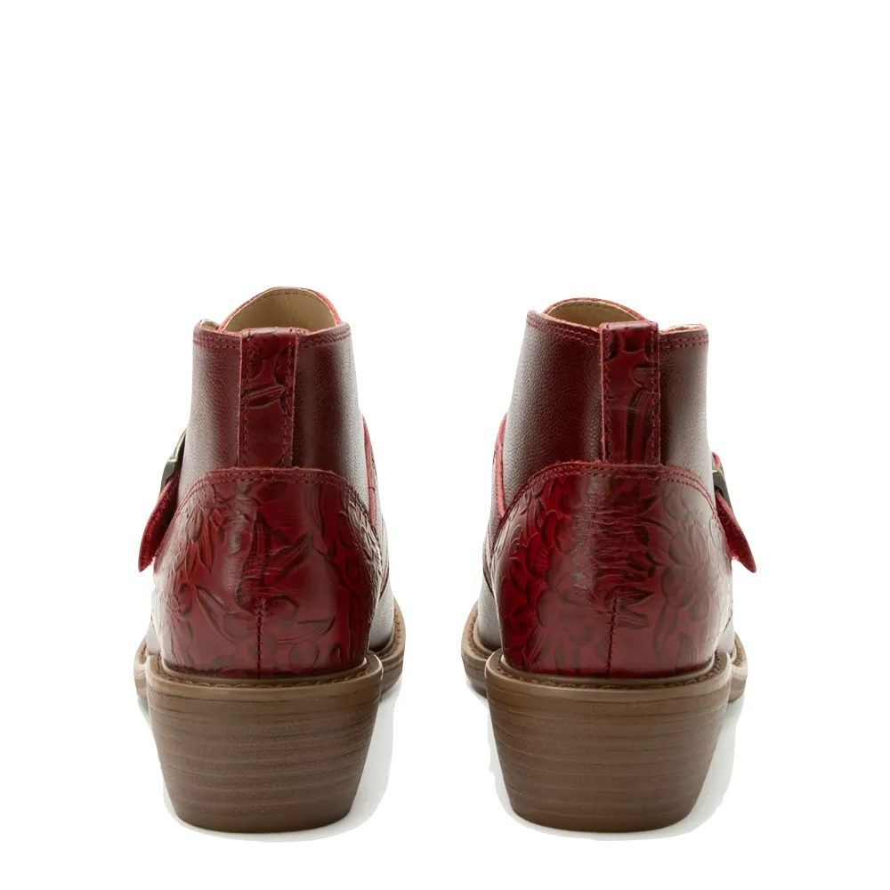 Bottes à talons en cuir Mikki Loretta pour femmes Alegria en rouge