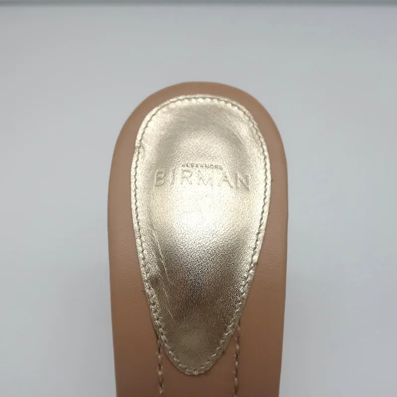 Mules à talons hauts Alexandre Birman en cuir nude taille 37.5 avec embellissements cristaux