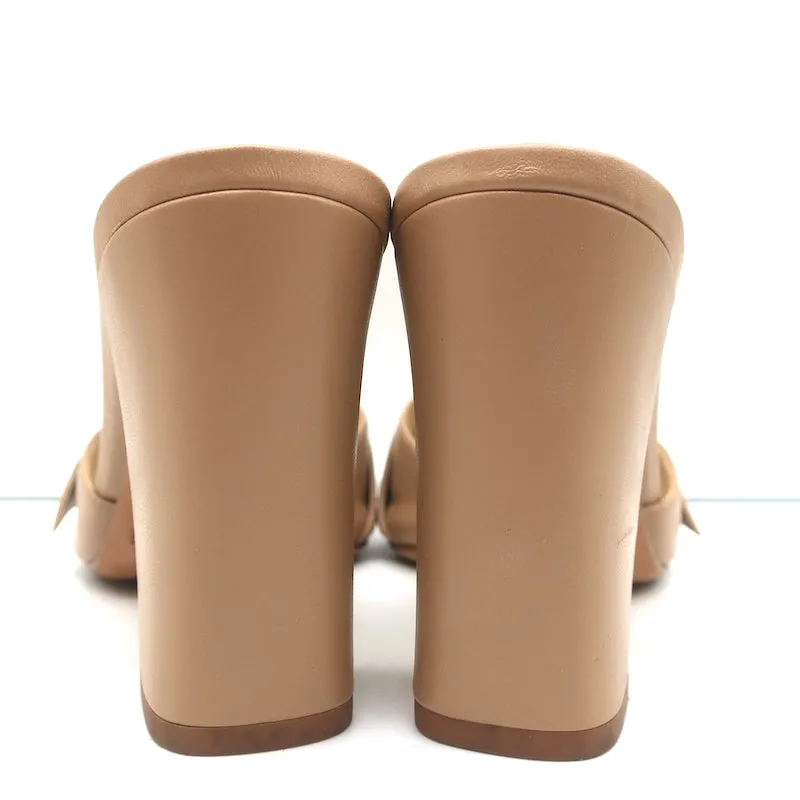 Mules à talons hauts Alexandre Birman en cuir nude taille 37.5 avec embellissements cristaux