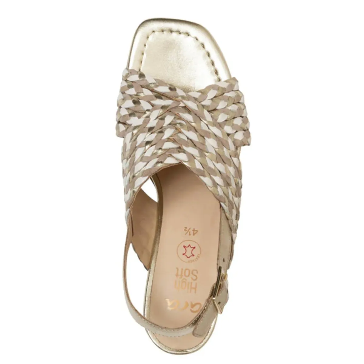 Ara Femmes Benson Sand Métallique Tissé en Cuir
