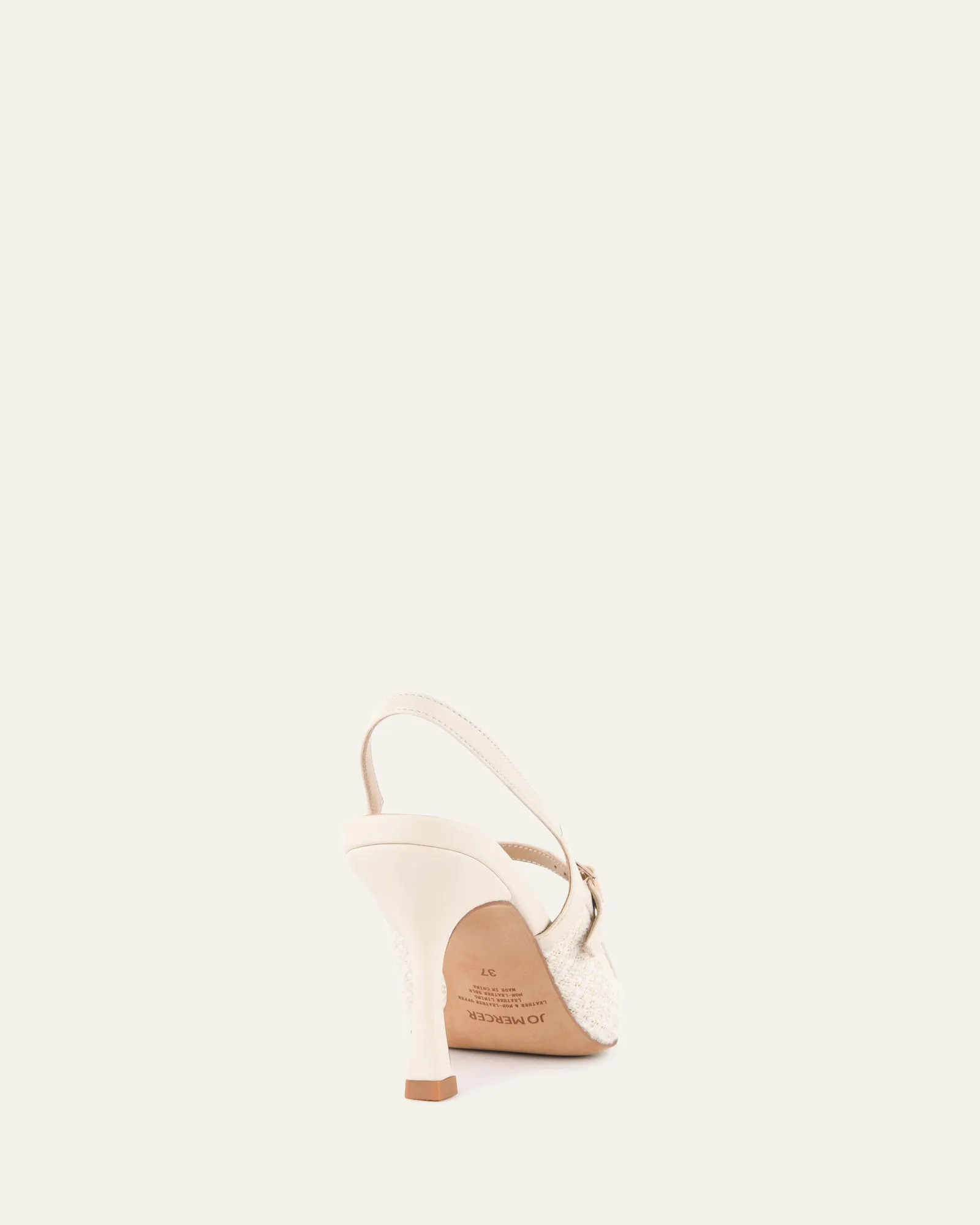 ESCARPINS ASCOT À TALONS HAUTS EN TWEED OFF-WHITE