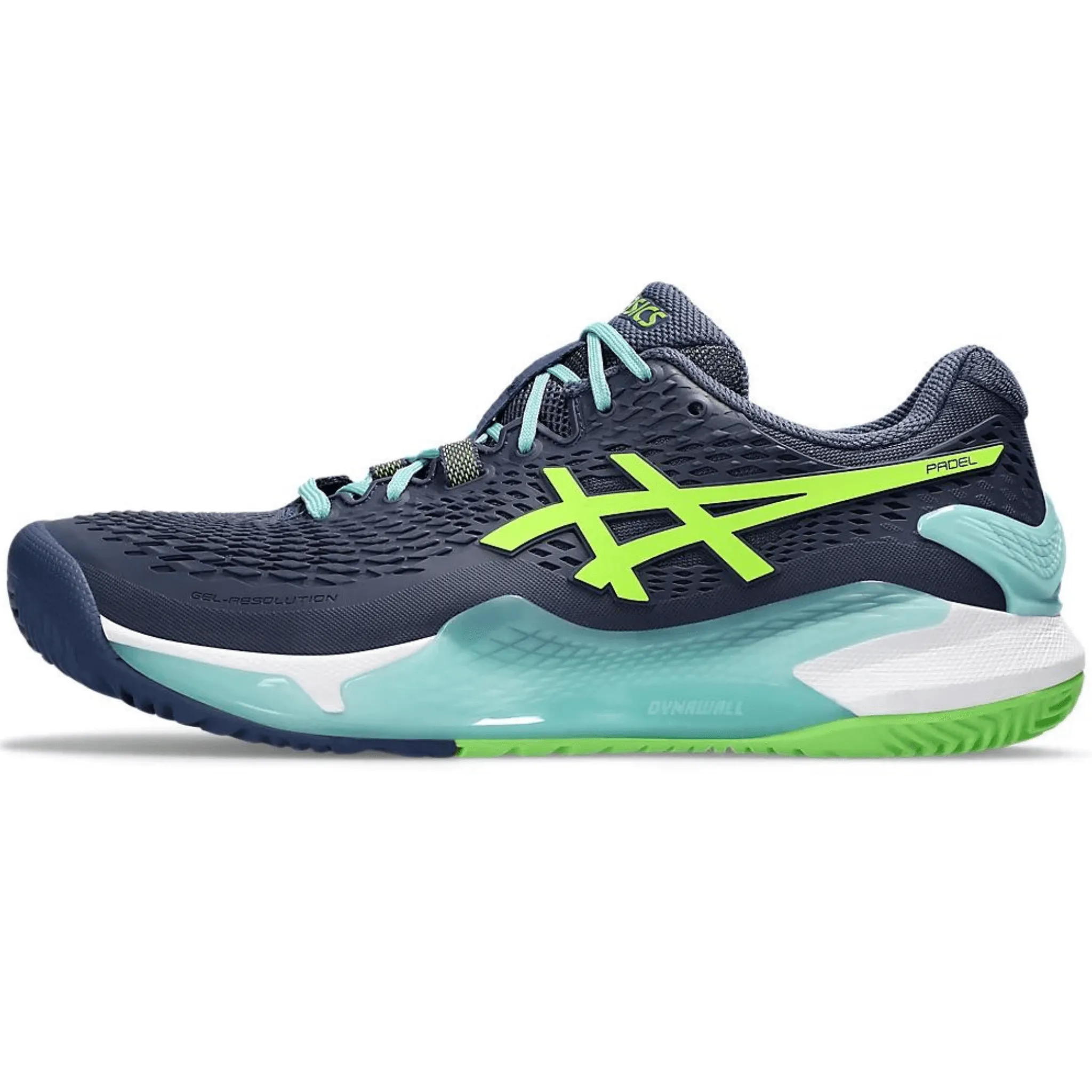 ASICS Chaussures de Padel GEL-RESOLUTION 9 pour Homme Bleu Foudre & Vert Électrique