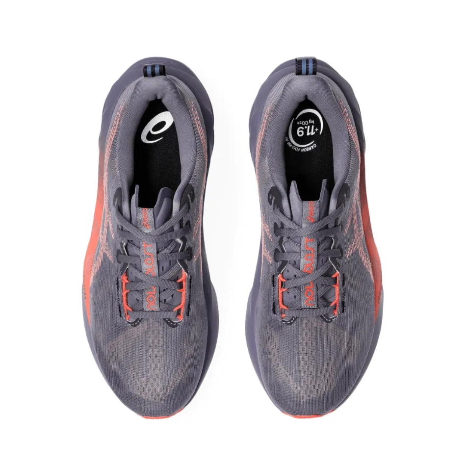Chaussures de course ASICS Novablast 5 pour Femme en Gris Violet/Récif Corail SS25