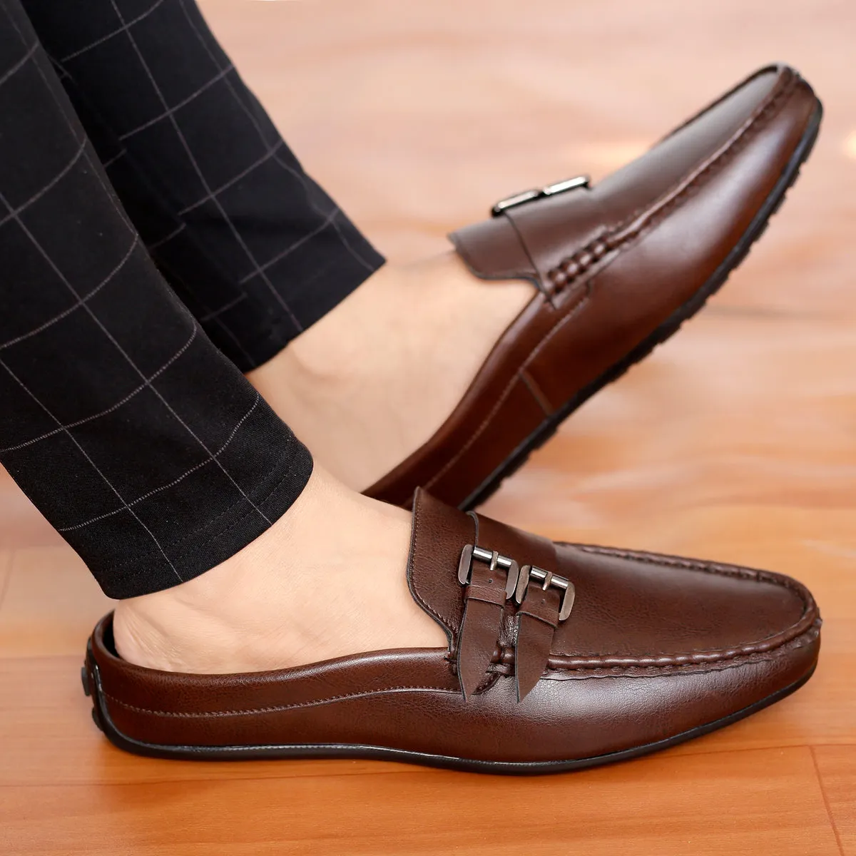 Bacca Bucci JAMBOREE Mules/Sabots/Loafers sans talon pour Soirée/Voyage/Bureau - Marron
