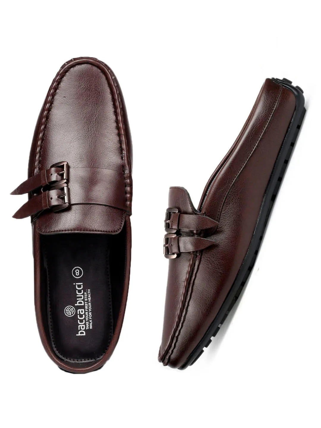 Bacca Bucci JAMBOREE Mules/Sabots/Loafers sans talon pour Soirée/Voyage/Bureau - Marron