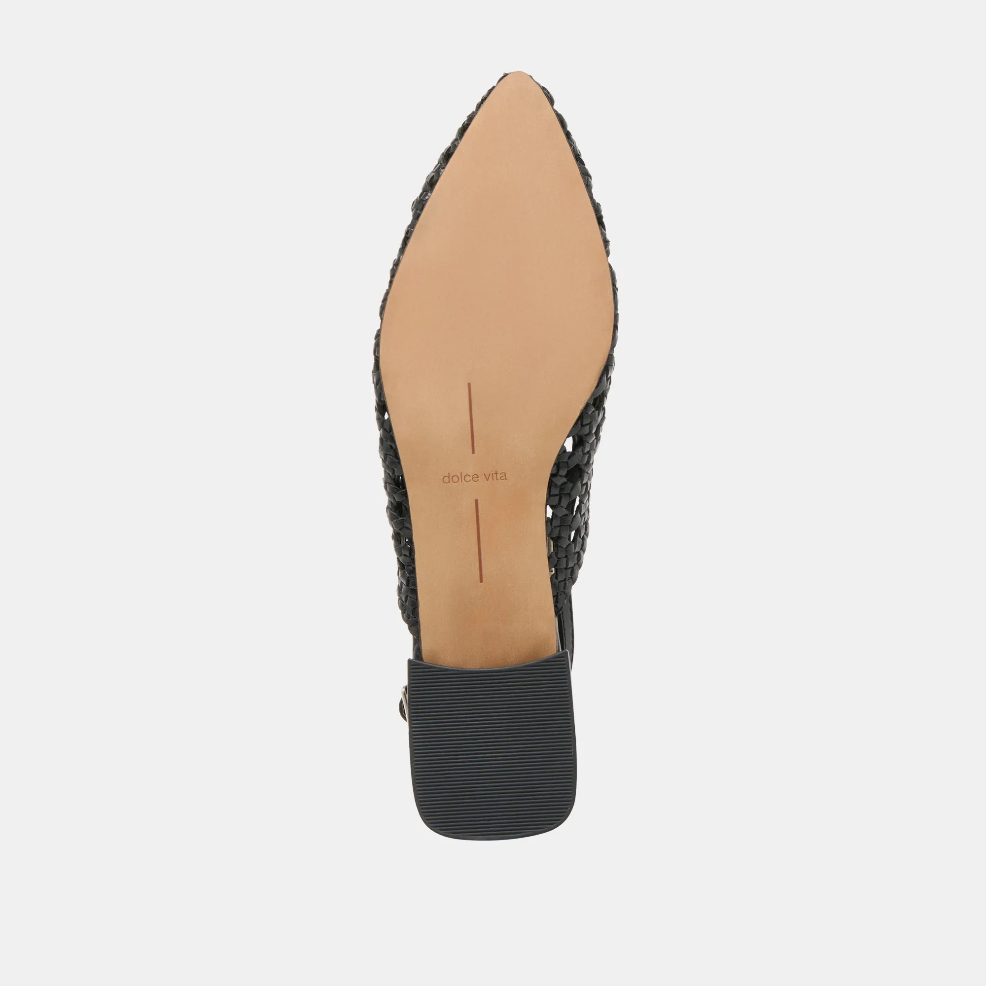 BIRDIE FLATS EN CUIR TISSÉ NOIR