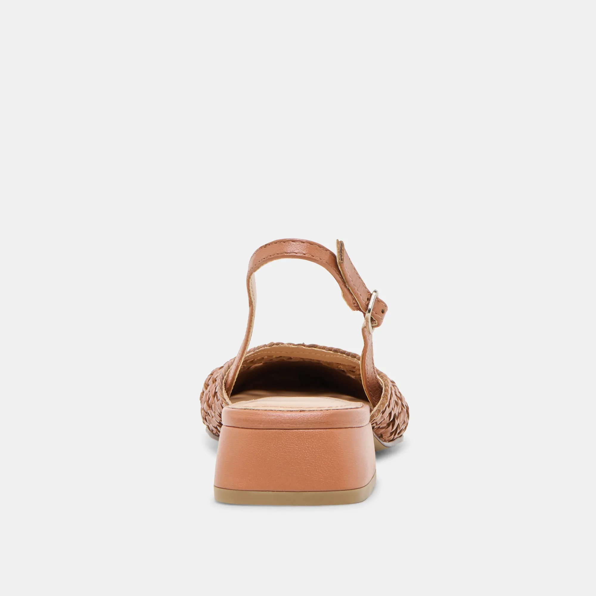 BIRDIE FLATS CUIR TISSÉ TAN