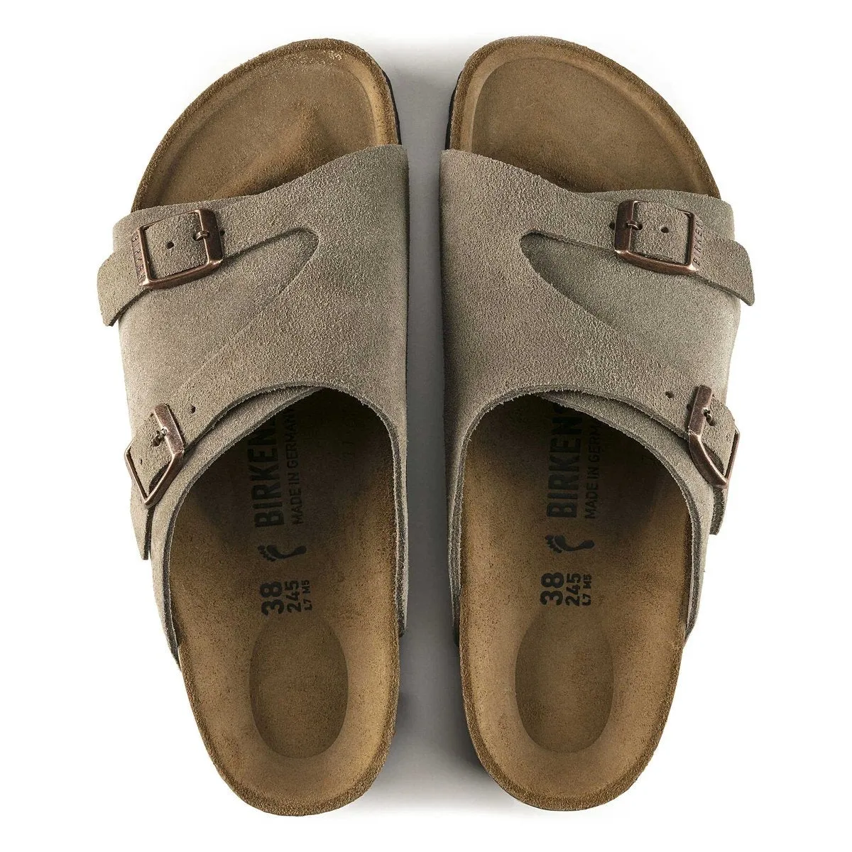 Birkenstock Zurich pour Hommes en Suède Taupe