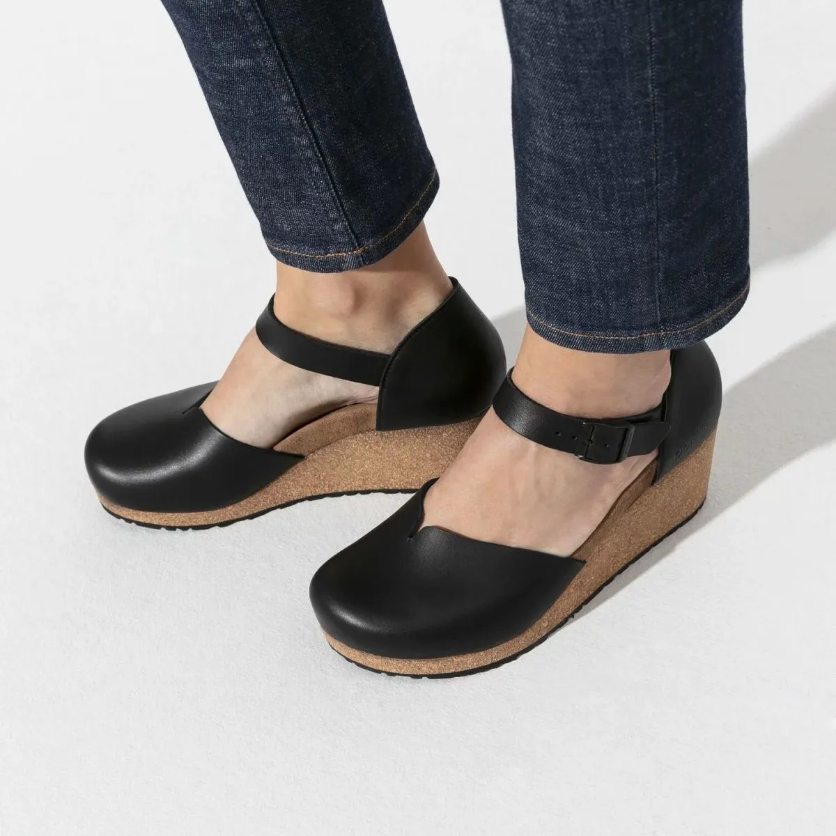 Birkenstock Femme Mary Cuir Naturel Noir