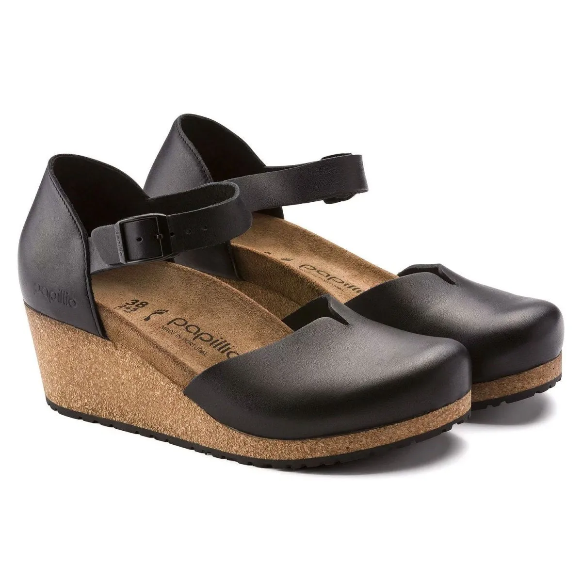 Birkenstock Femme Mary Cuir Naturel Noir