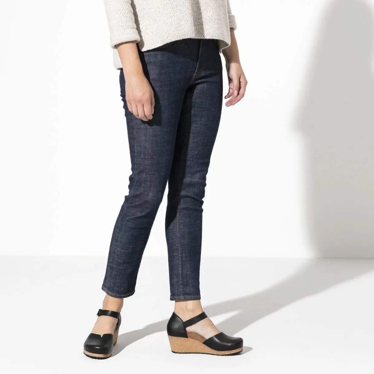 Birkenstock Femme Mary Cuir Naturel Noir