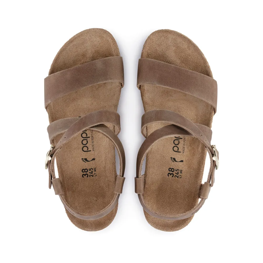 Birkenstock Sandales à plateforme Sibyl en nubuck huilé pour femme - Cognac