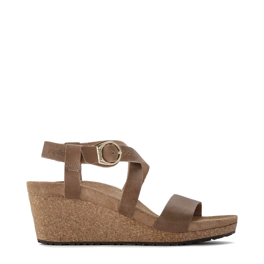 Birkenstock Sandales à plateforme Sibyl en nubuck huilé pour femme - Cognac