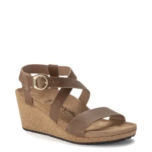 Birkenstock Sandales à plateforme Sibyl en nubuck huilé pour femme - Cognac