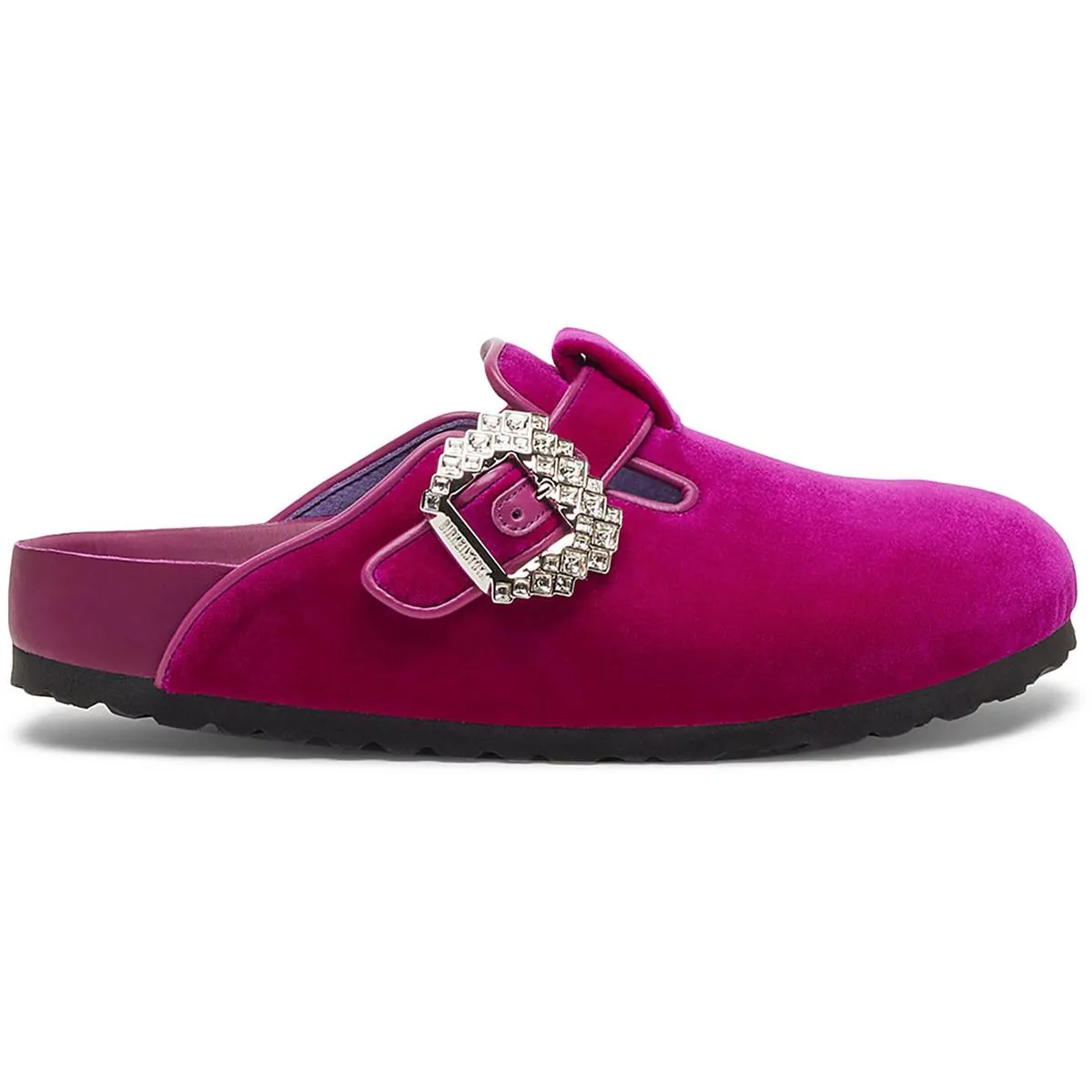 Mules en velours pour femmes Boston Crystal avec embellissements
