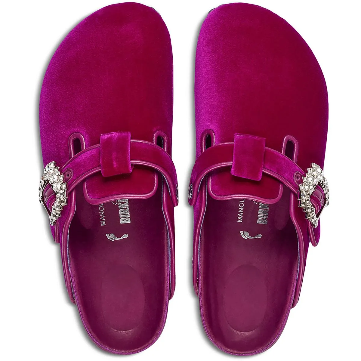 Mules en velours pour femmes Boston Crystal avec embellissements