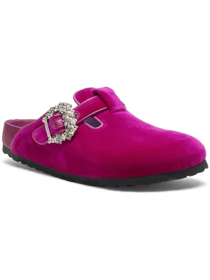 Mules en velours pour femmes Boston Crystal avec embellissements