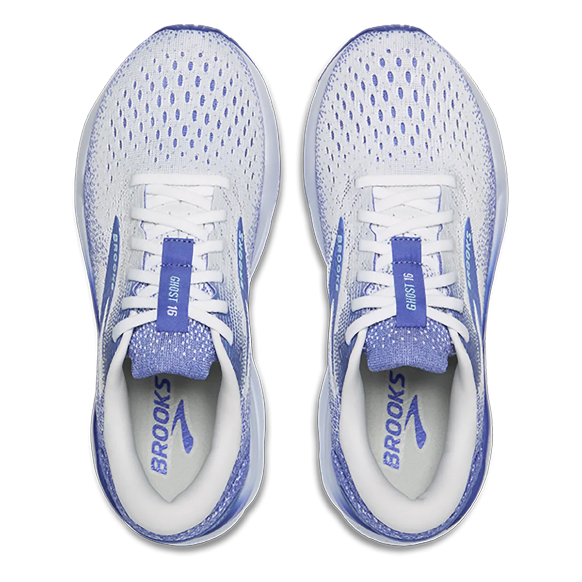 Brooks Ghost 16 - Blanc - Bleu Amparo - Coquille de Patelle
