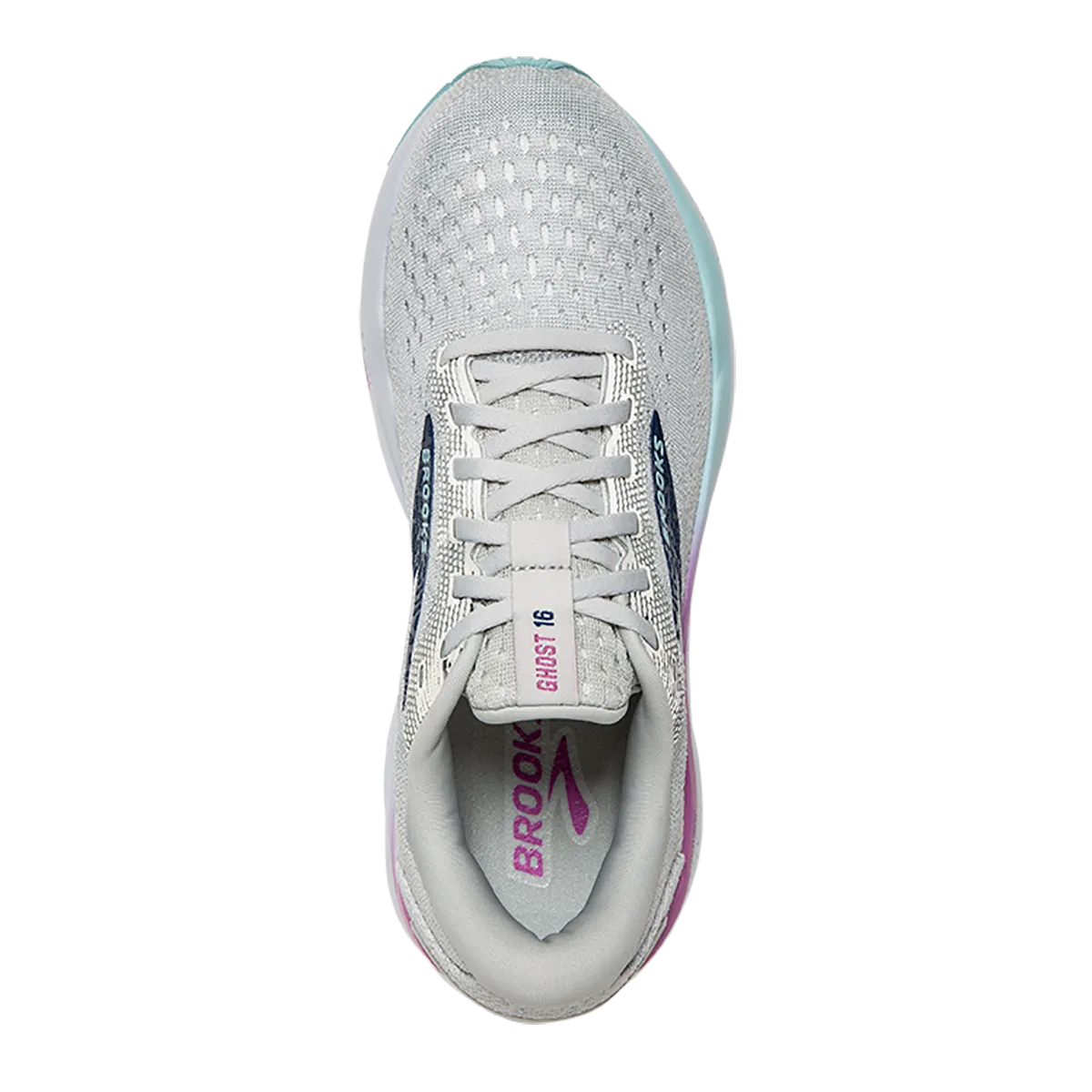 Brooks Ghost 16 - Blanc - Gris - Bleu Domaine