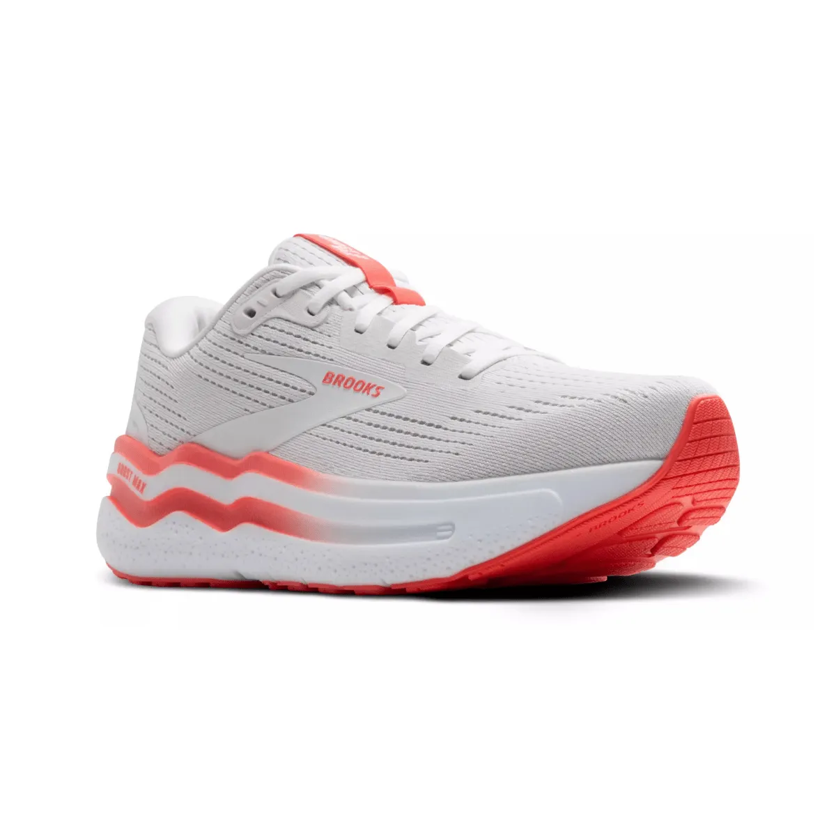 Brooks Women's Ghost Max 2 Blanc/Corail Éclatant