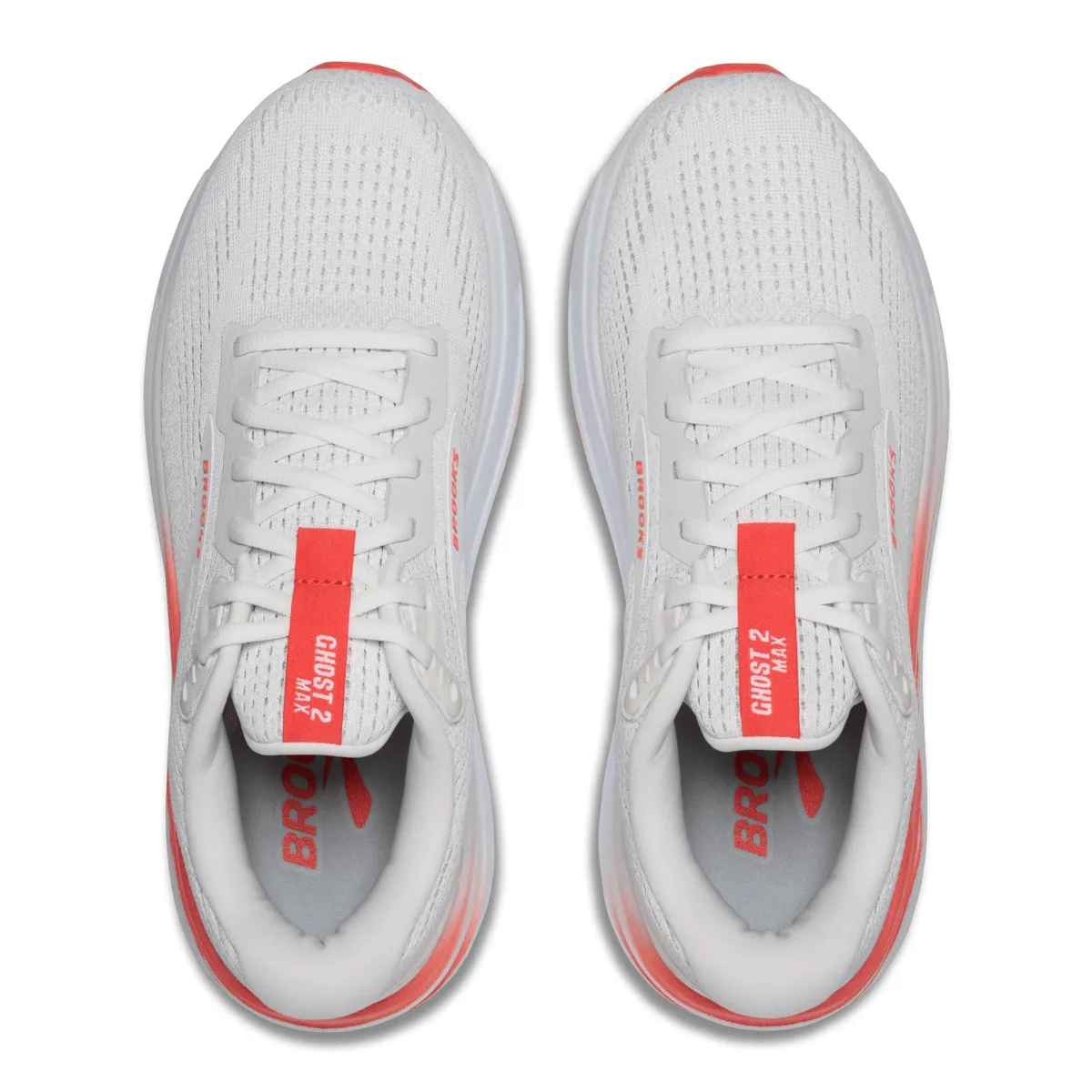 Brooks Women's Ghost Max 2 Blanc/Corail Éclatant