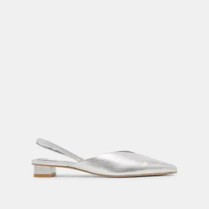 BYANCA FLATS CUIR ARGENTÉ VIEILLI