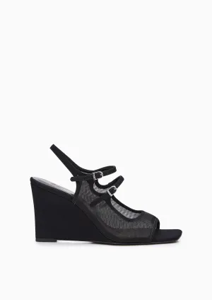 Caesi Mesh Wedges Noir
