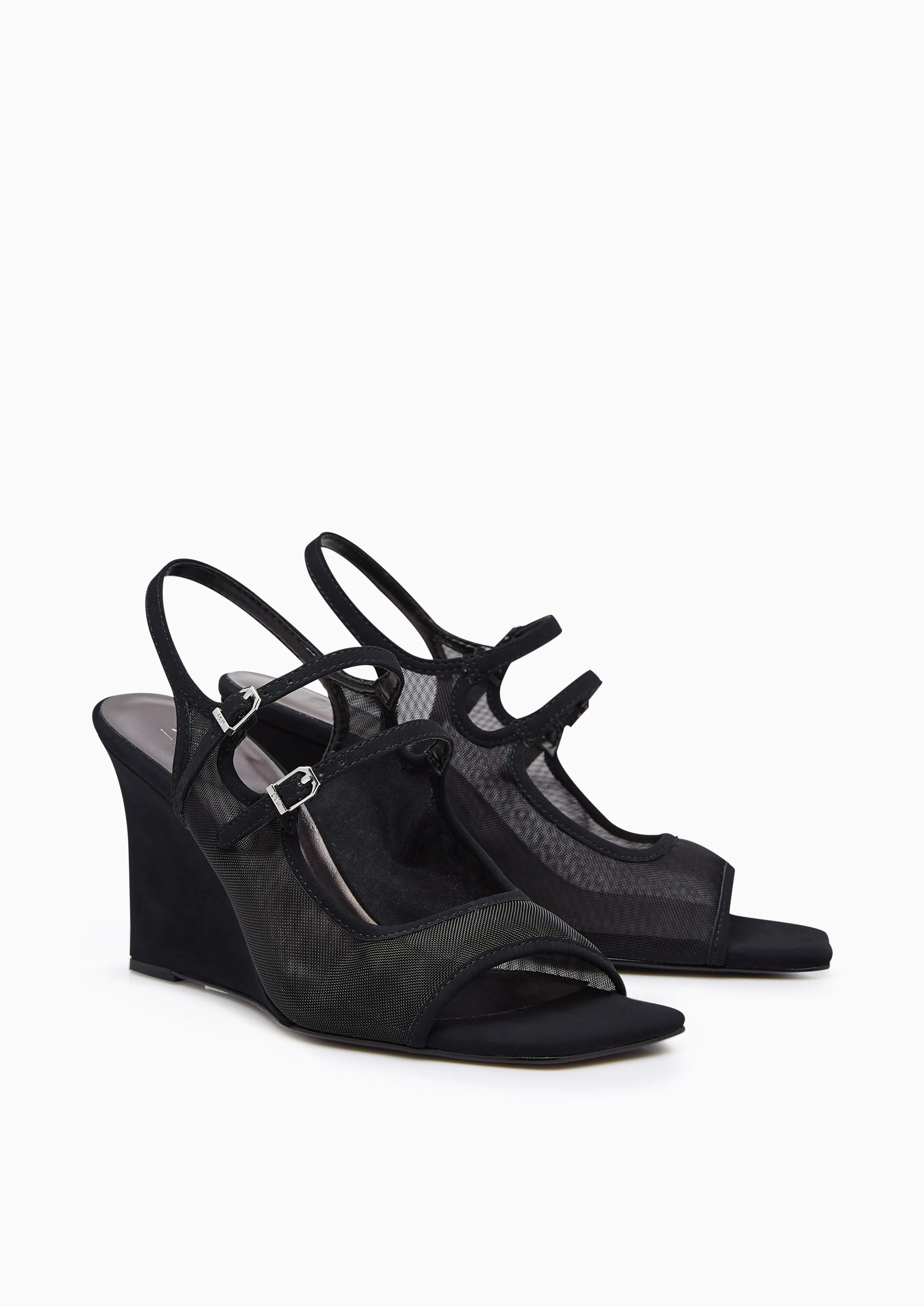 Caesi Mesh Wedges Noir