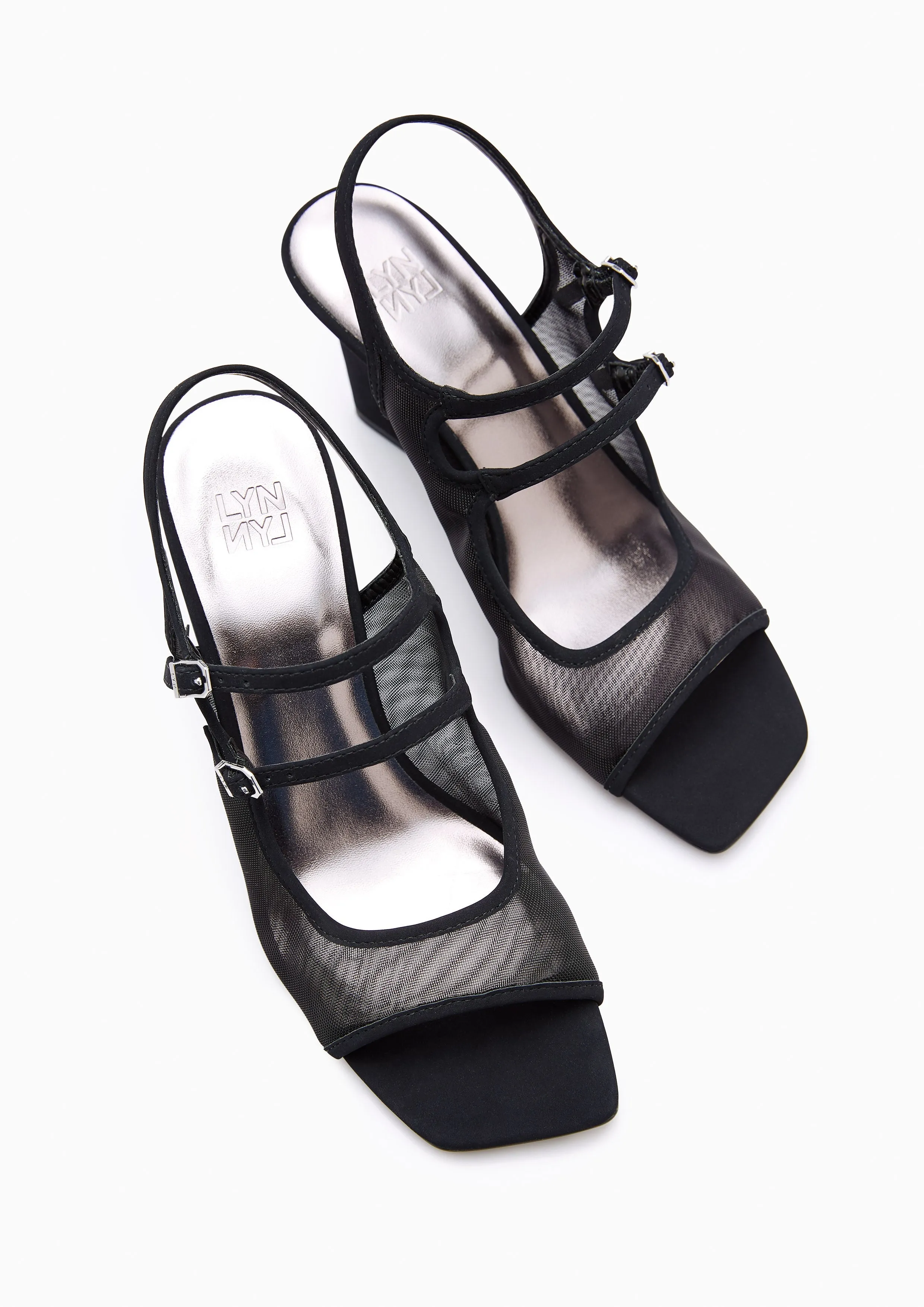 Caesi Mesh Wedges Noir