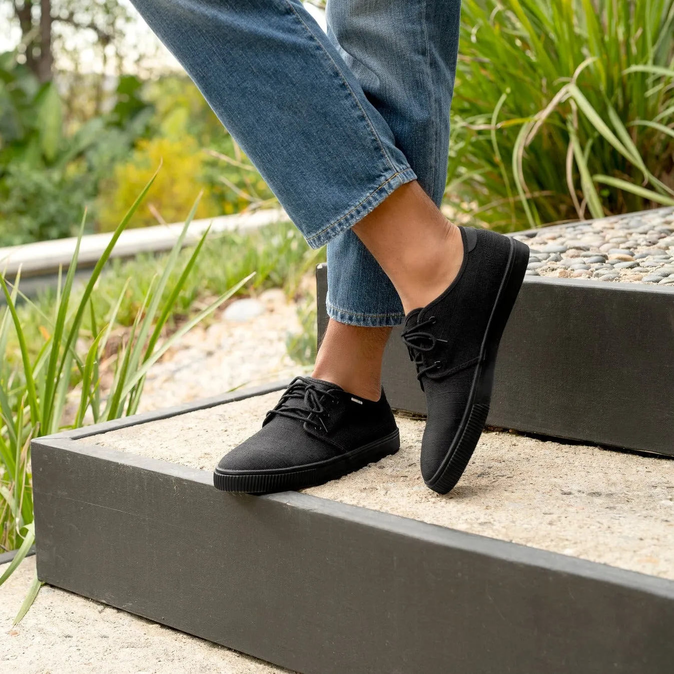Carlo All Black Heritage Sneaker en toile à lacets