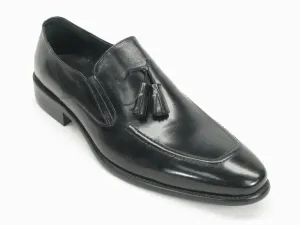 Carrucci KS099-714 Mocassin à Pompon en Cuir - Noir