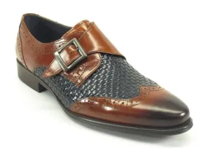 Carrucci KS099-722 Mocassin à boucle tissée - Marron/Bleu marine