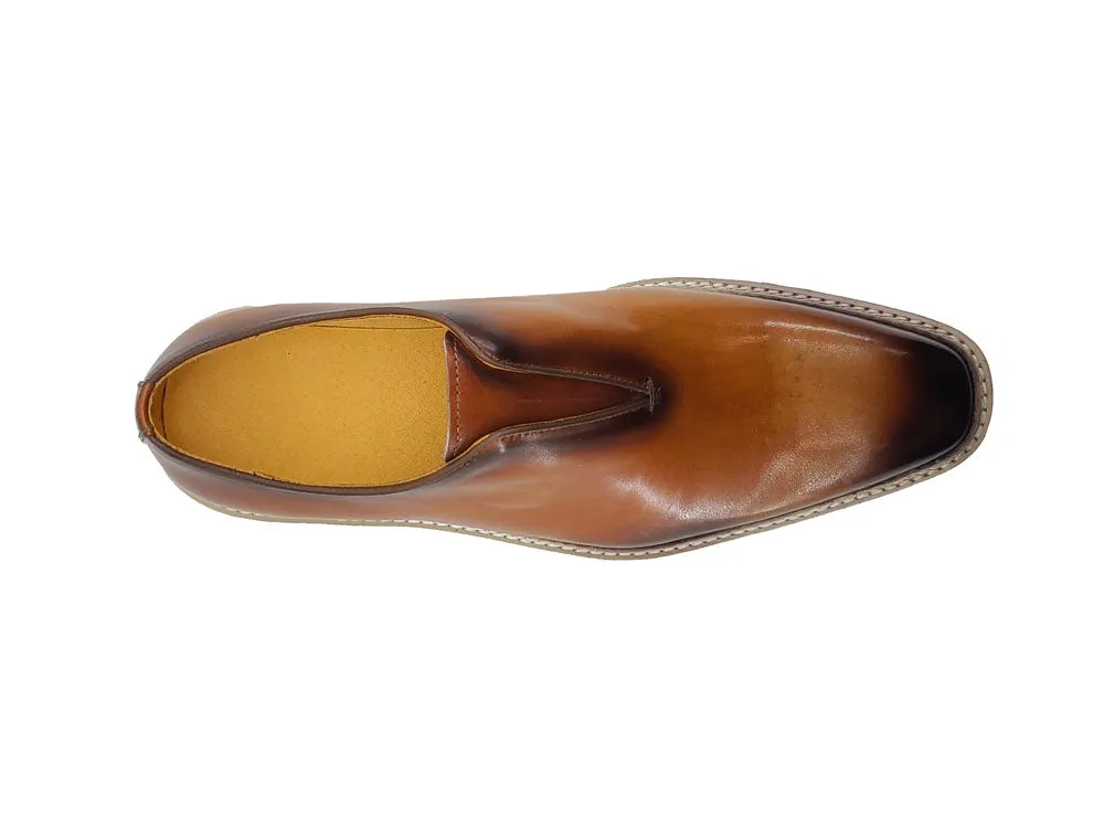 Carrucci KS550-08 Loafer sans lacets avec semelle contrastée - Cognac