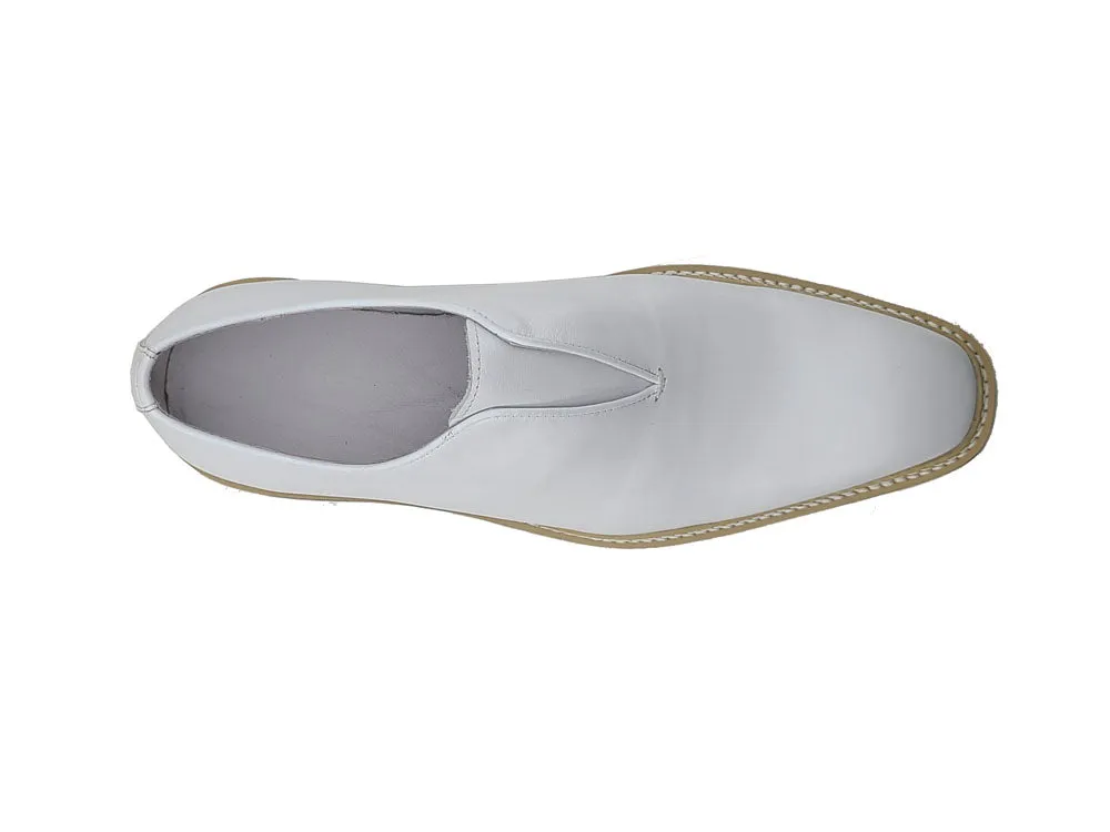 Carrucci KS550-08 Mocassin sans lacets avec semelle contrastée - Blanc