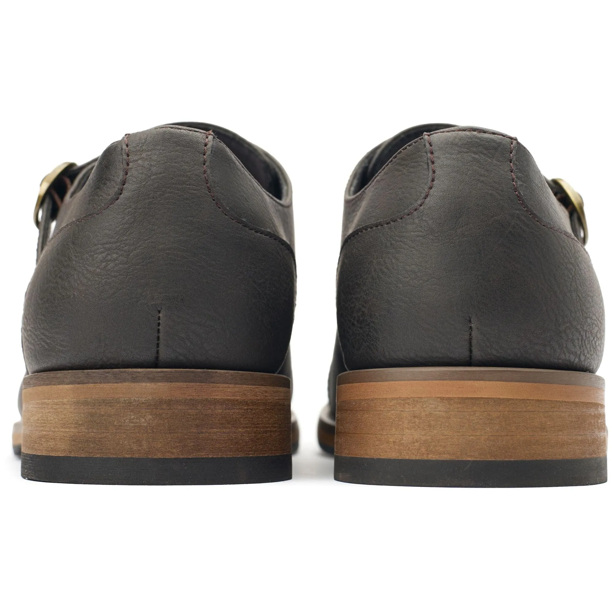 Chervil 2 Chaussures Monk en Simili-Cuir Vegan pour Homme | Marron